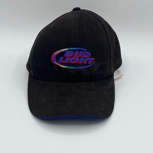 Vintage Bud Light Be Yourself Hat Cap Black Adjustable Strapback 2003 Anheuser-B